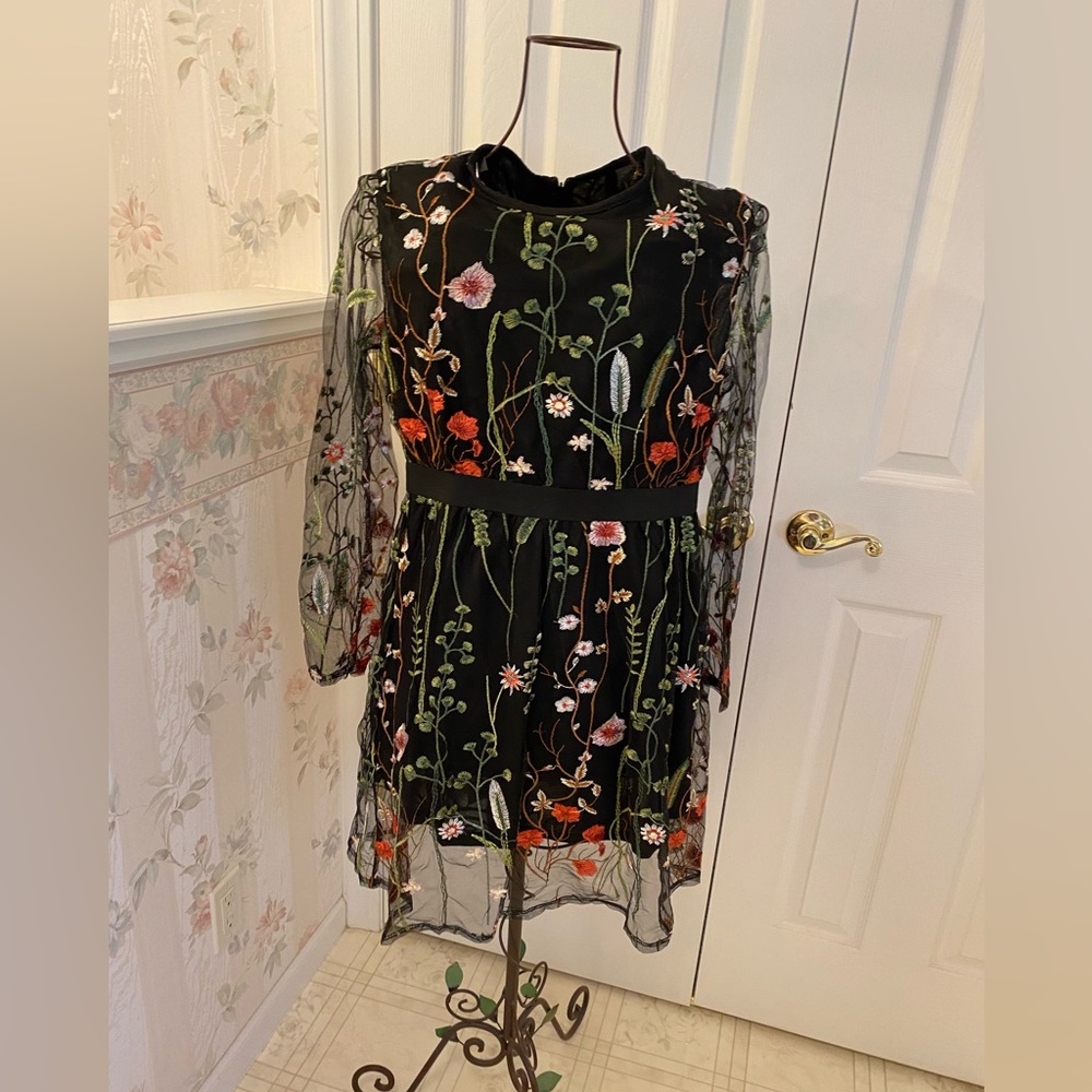 Lace overlay dress